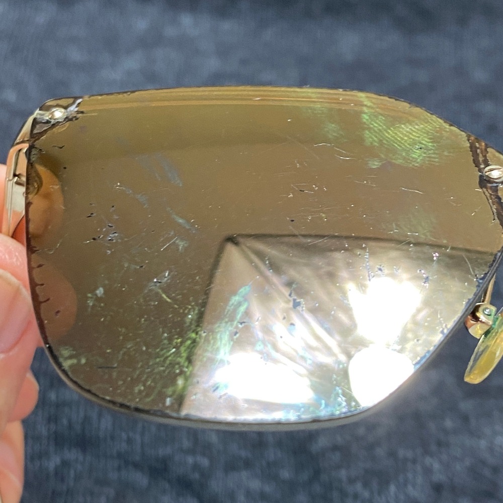 Prada SPR 68T ZVN-5N2 Sunglasses Unisex Gold Polarized Aviator 63mm - Picture 3 of 13